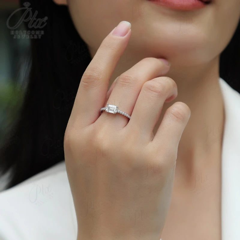 1ct Round Moissanite Bridal Set — view 3, SKU BS202