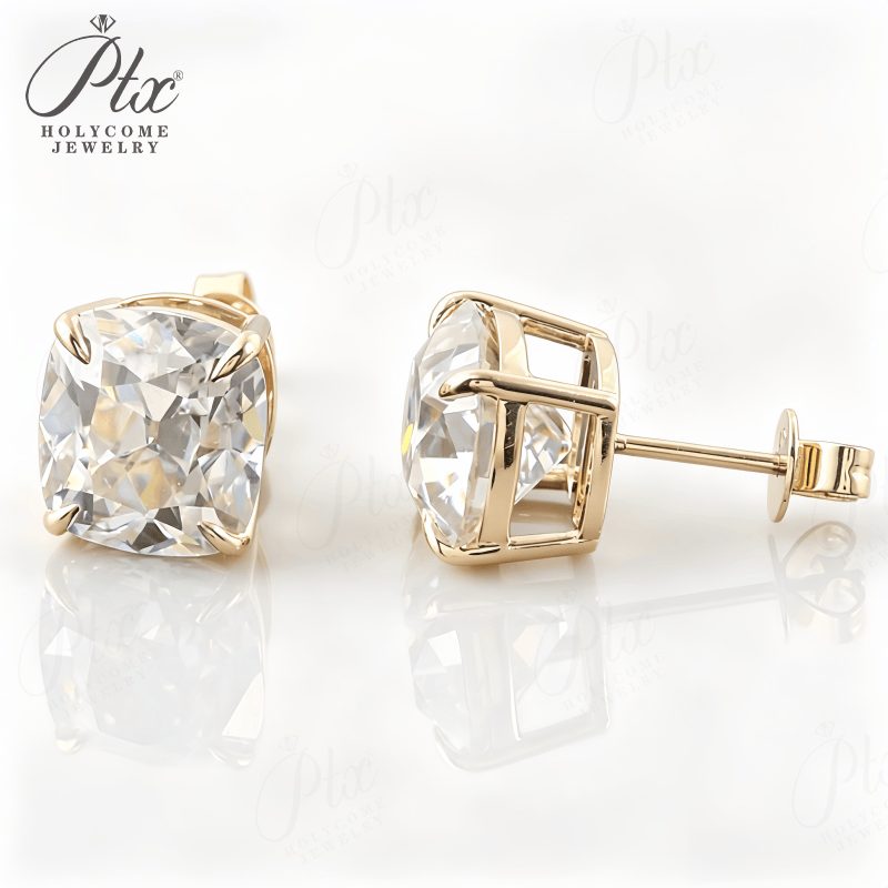 1ct Cushion Lab-Grown Diamond Bridal Set — view 2, SKU BS209