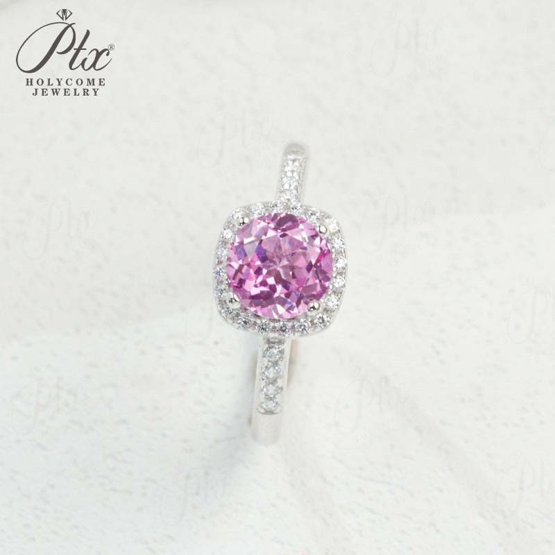 Round Lab-Grown Sapphire Ring — view 5, SKU GEM001