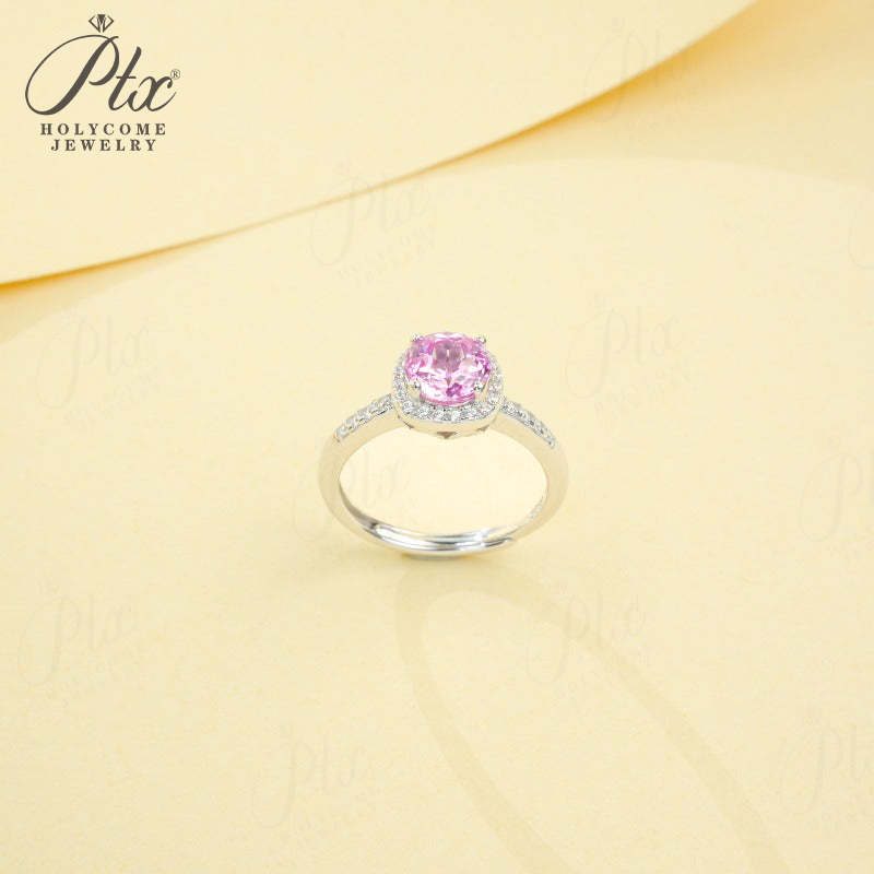Round Lab-Grown Sapphire Ring — view 6, SKU GEM001