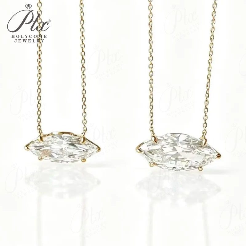 Marquise Lab-Grown Diamond Necklace, IGI Certified — view 2, SKU LGD003