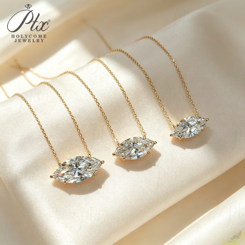 Marquise Lab-Grown Diamond Necklace, IGI Certified — view 5, SKU LGD003