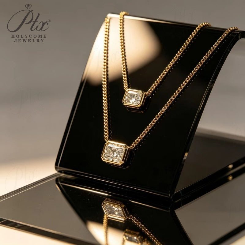 Radiant Lab-Grown Diamond Necklace, IGI Certified — Design 5 — main, SKU LGD004