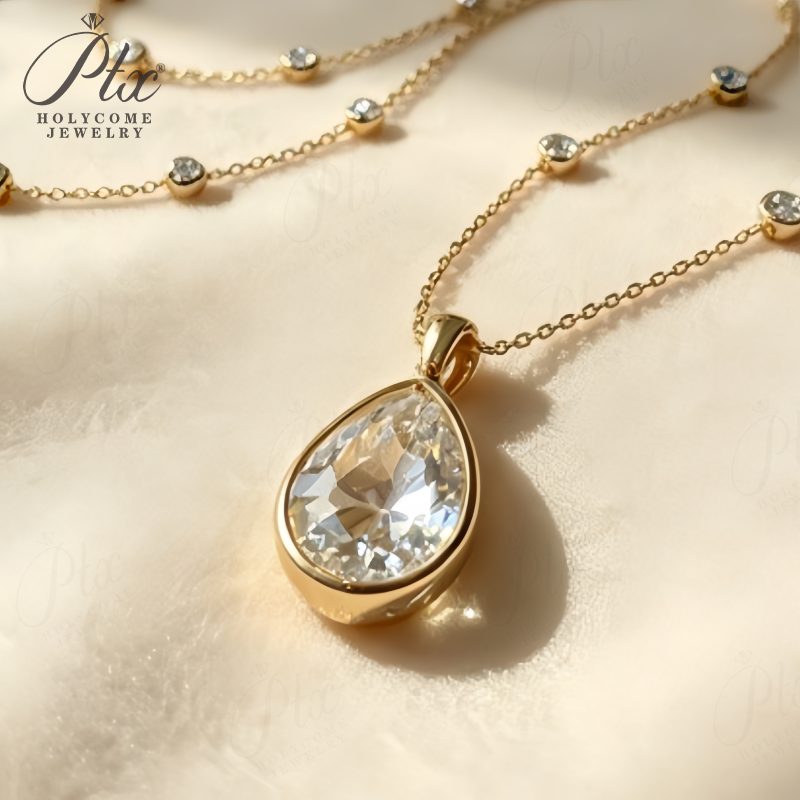 Round Heart Lab-Grown Diamond Necklace, IGI Certified — view 4, SKU LGD005