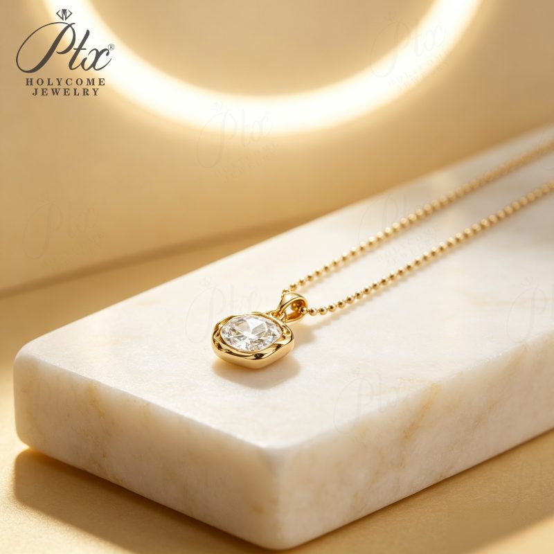 Pear Lab-Grown Diamond Necklace, IGI Certified — view 3, SKU LGD006