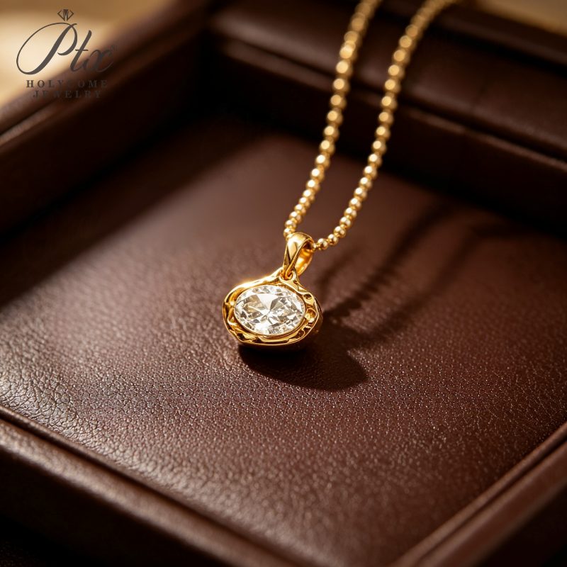 Pear Lab-Grown Diamond Necklace, IGI Certified — view 4, SKU LGD006
