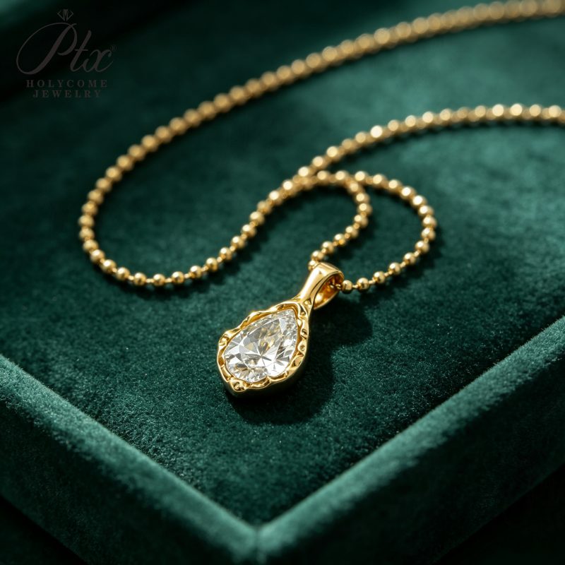 Pear Lab-Grown Diamond Necklace, IGI Certified — view 5, SKU LGD006