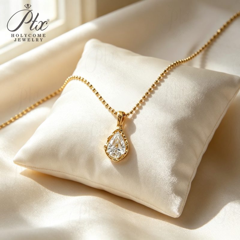 Pear Lab-Grown Diamond Necklace, IGI Certified — view 6, SKU LGD006