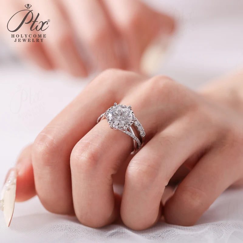 Round Lab-Grown Diamond Ring — Design 34 — view 3, SKU LGD012