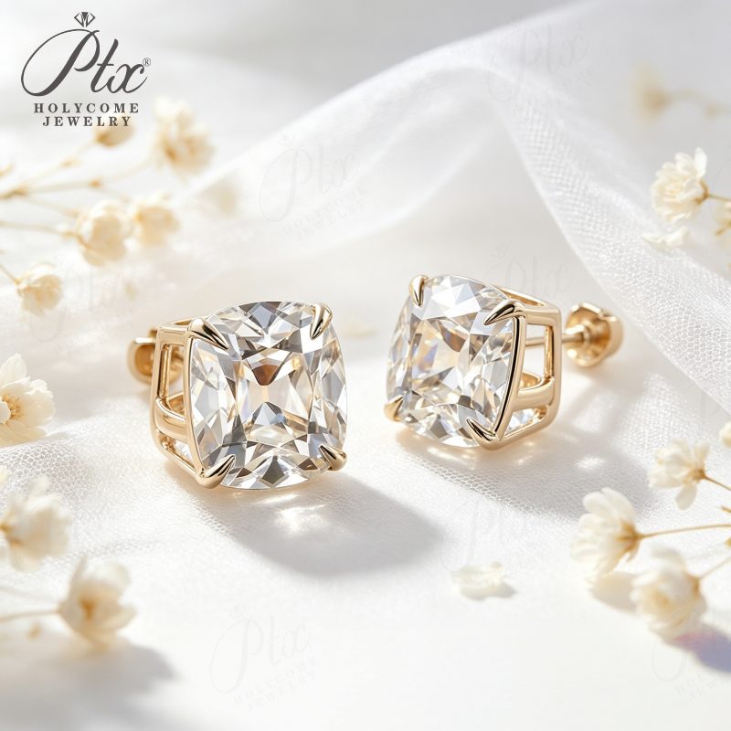 1ct Cushion Lab-Grown Diamond Earrings — view 3, SKU LGD020