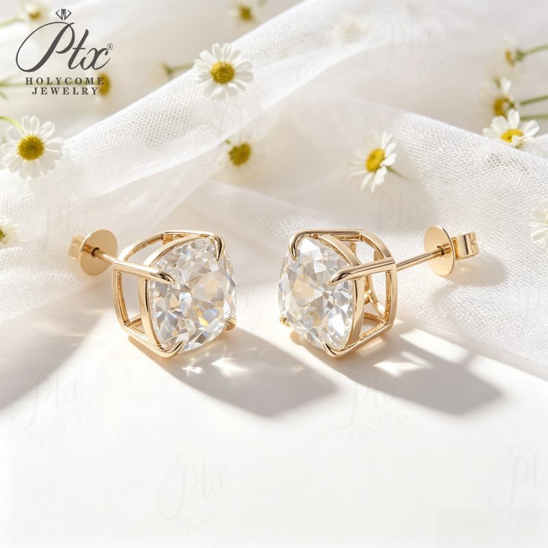 1ct Cushion Lab-Grown Diamond Earrings — view 6, SKU LGD020