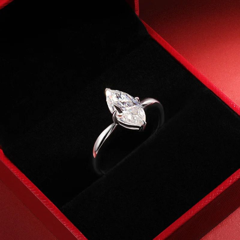 Single Marquise Solitaire Ring — view 3, SKU MA157