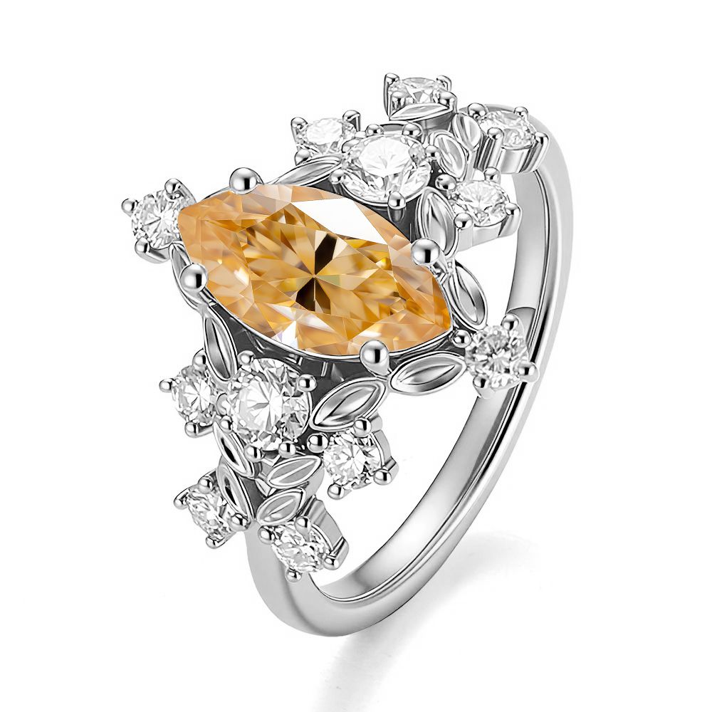 Marquise Round Halo Ring — main, SKU MA164