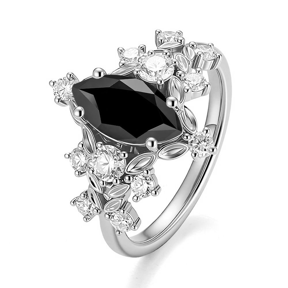 Marquise Round Halo Ring — view 2, SKU MA164