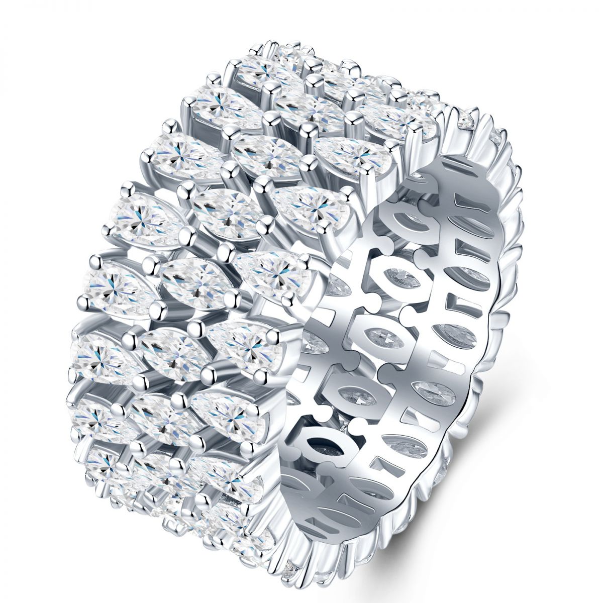 Pave Pear Halo Ring — view 2, SKU MA188