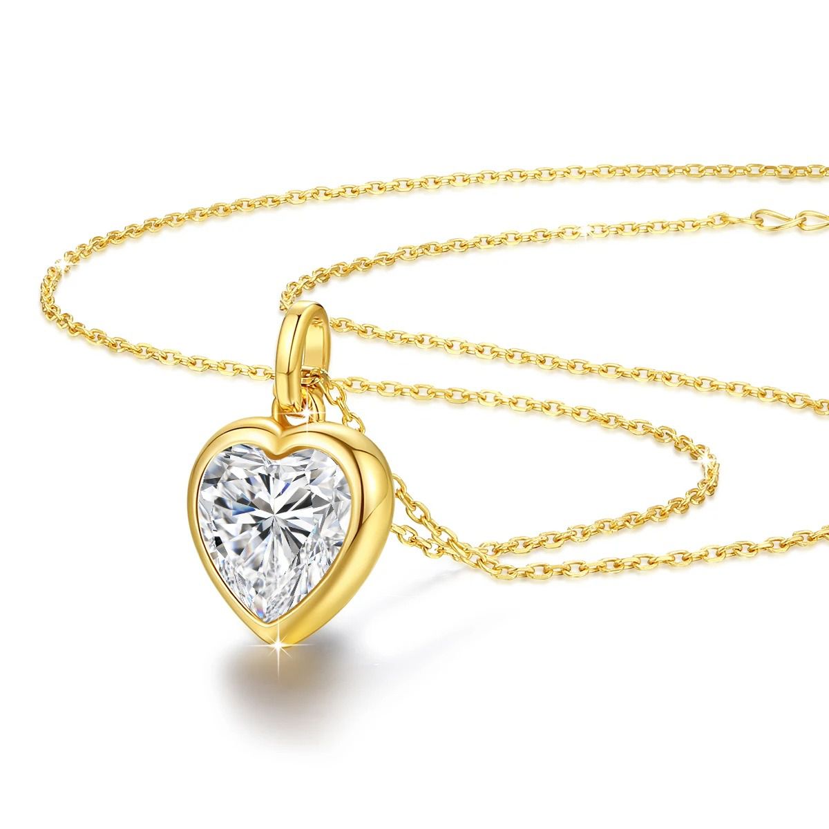 One Heart Solitaire Pendant — view 2, SKU MB139