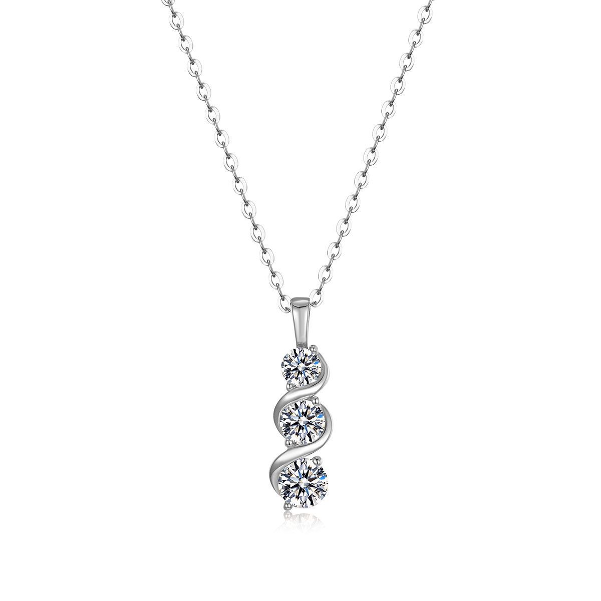 Three-Stone Past-Present-Future Pendant — main, SKU MB153