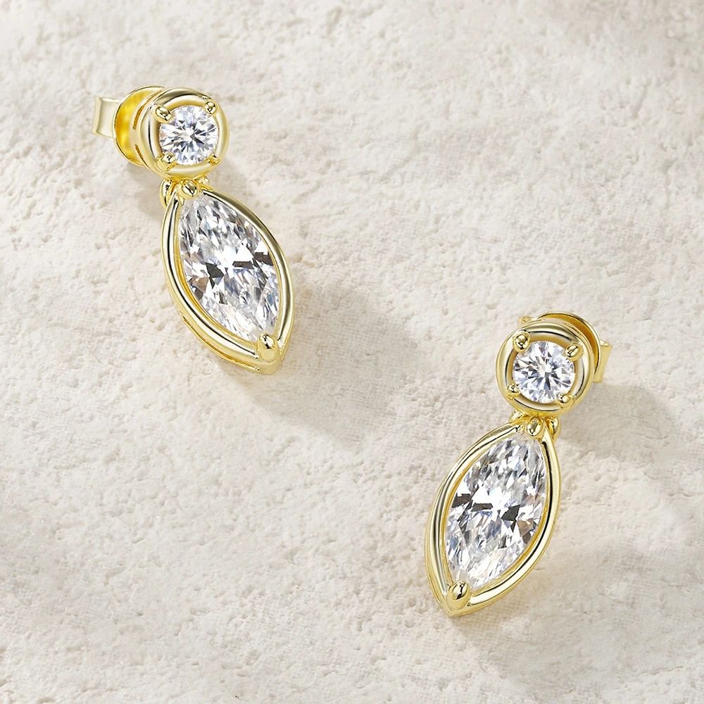 Round Marquise Drop Earrings — main, SKU MC115
