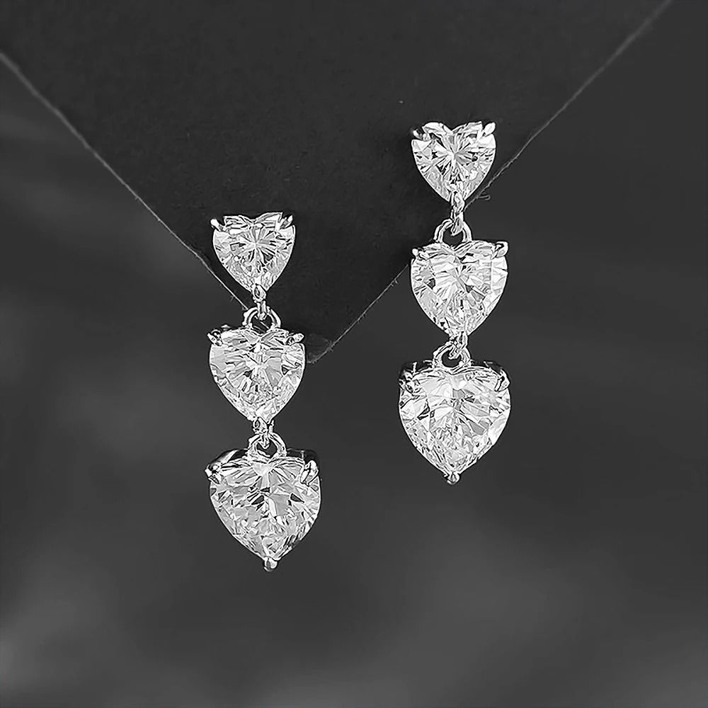 Three Heart Drop Earrings — main, SKU MC125