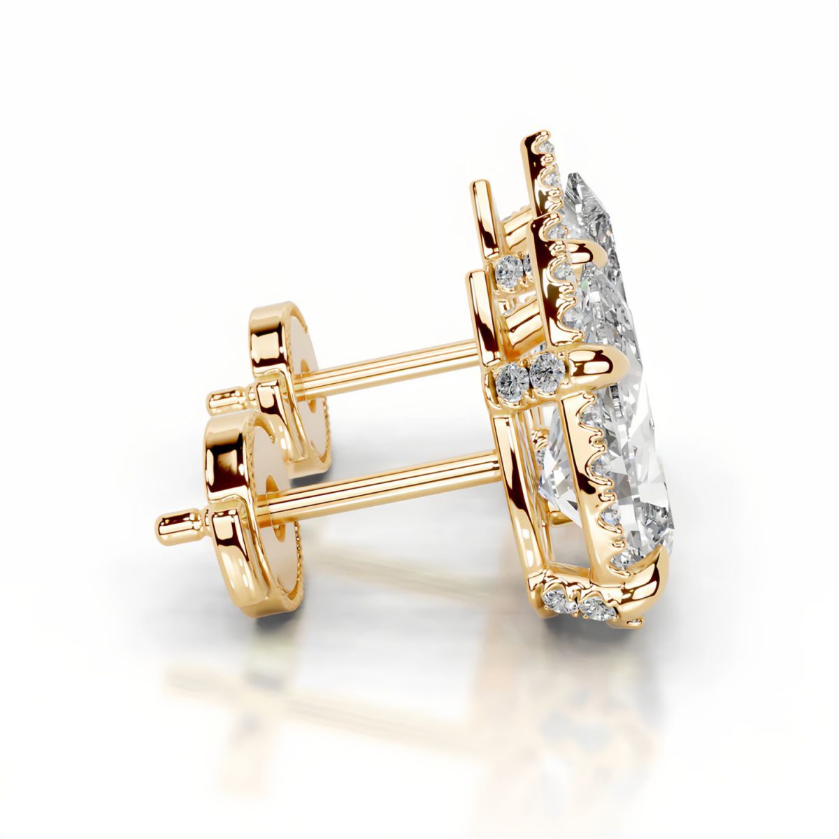 2ct Round Moissanite Stud Earrings — view 3, SKU MC144