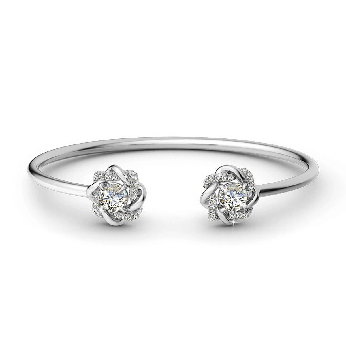 Double Flower Adjustable Bangle — main, SKU MD026