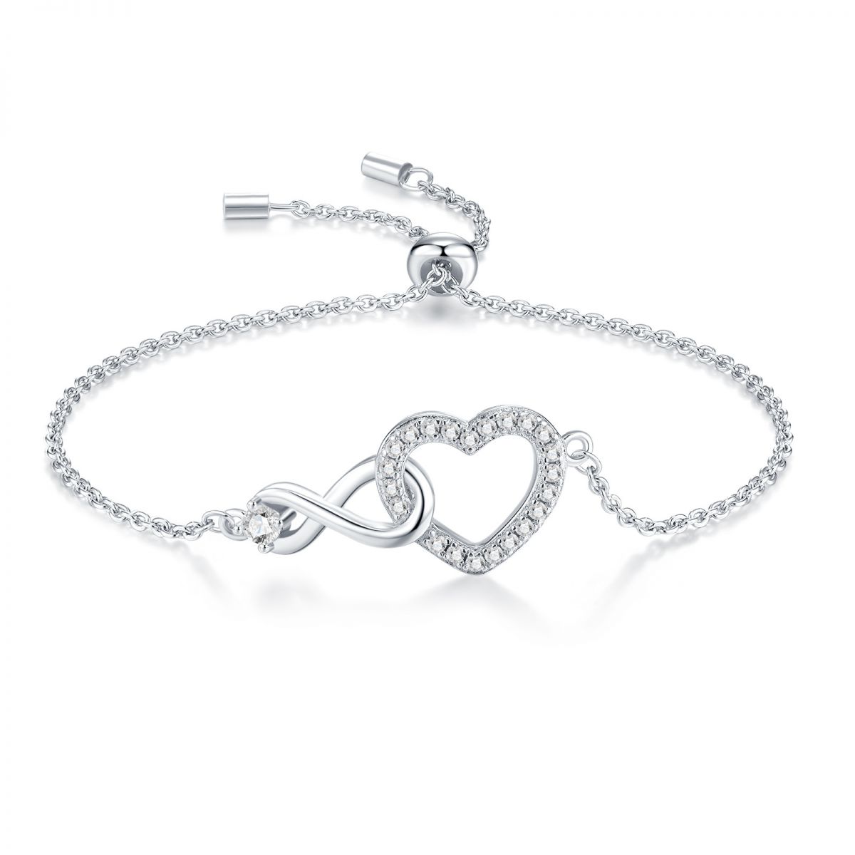 Heart CZ Tennis Bracelet — view 2, SKU MD031