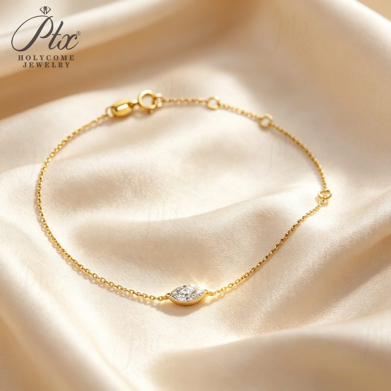0.3ct Marquise Moissanite Pendant, IGI Certified — view 3, SKU MOI001