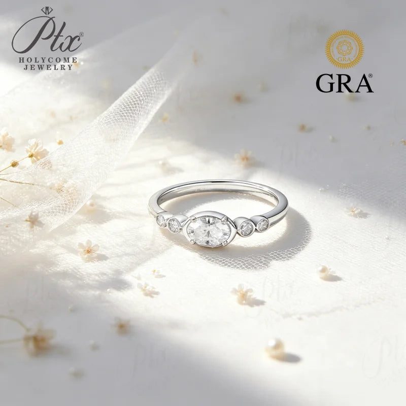 0.5ct Round Moissanite Ring, GRA Certified — view 4, SKU MOI002