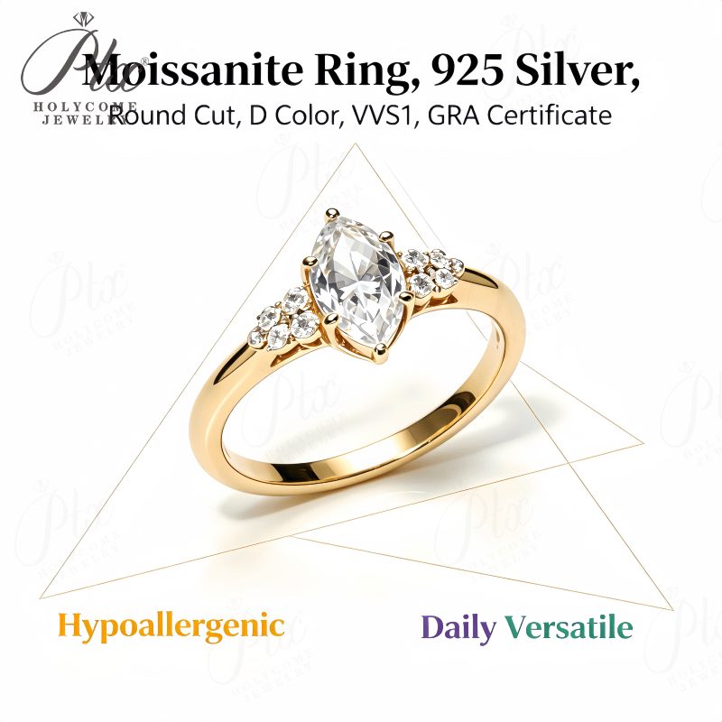 1.5ct Round Moissanite Ring, GRA Certified — main, SKU MOI006