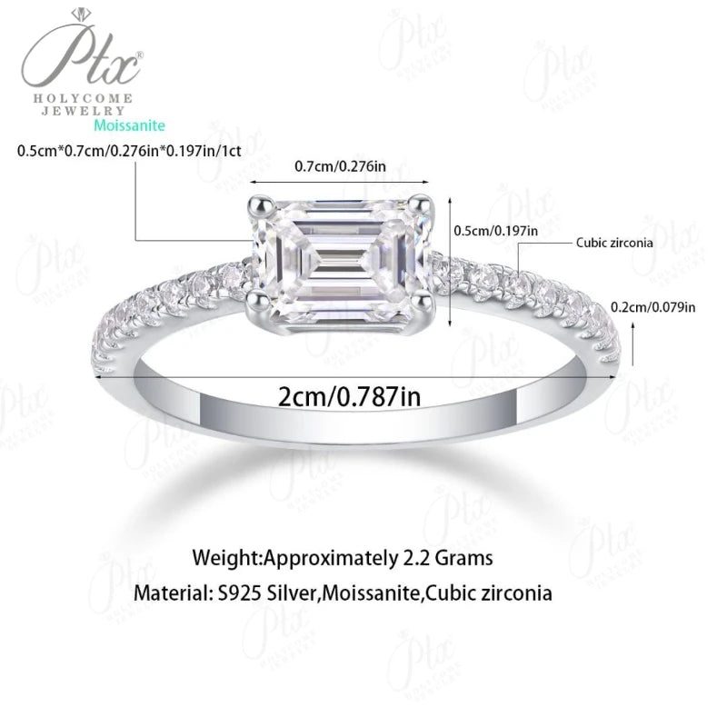1ct Moissanite Ring — view 6, SKU MOI009
