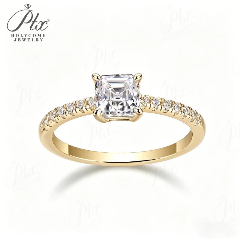 1ct Asscher Moissanite Ring, GRA Certified — view 2, SKU MOI010