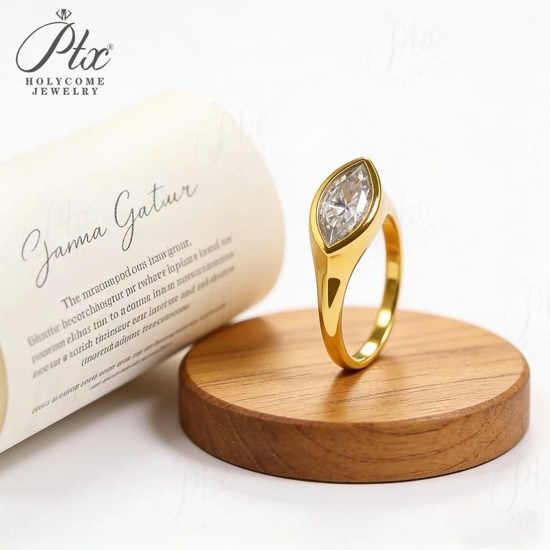 2ct Marquise Moissanite Ring — view 3, SKU MOI016