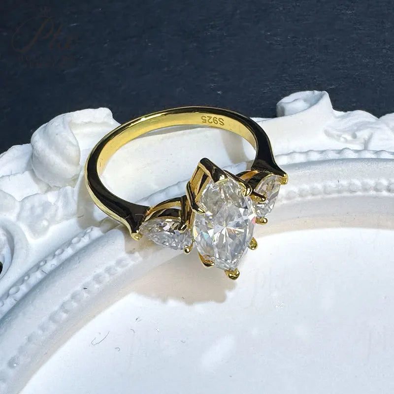 3ct Marquise Moissanite Ring, GRA Certified — view 4, SKU MOI017