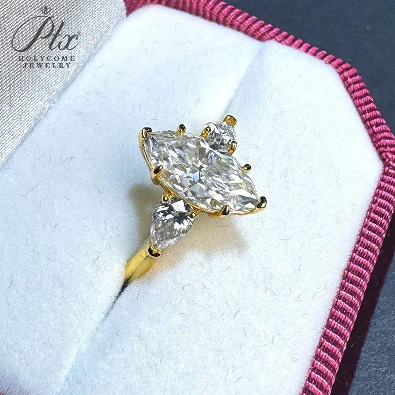3ct Marquise Moissanite Ring, GRA Certified — view 5, SKU MOI017