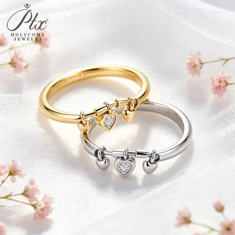 Heart Moissanite Ring — view 2, SKU MOI018