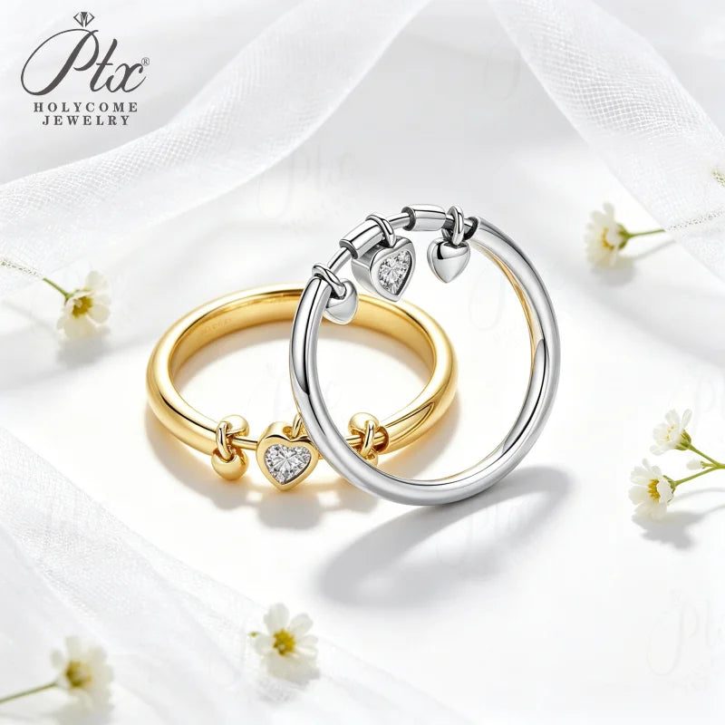 Heart Moissanite Ring — view 6, SKU MOI018