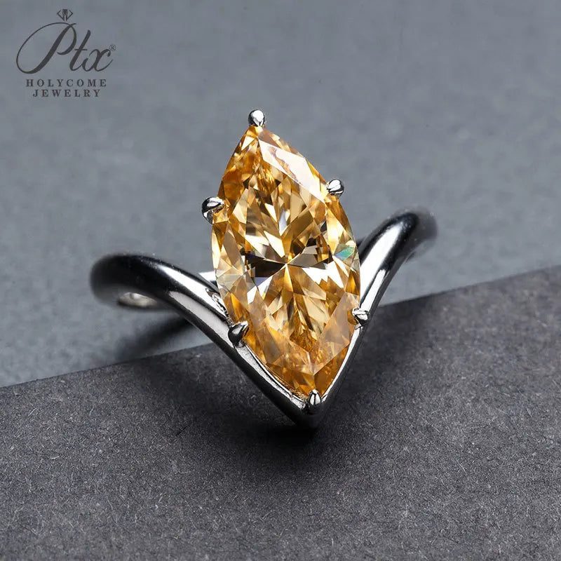 5ct Marquise Moissanite Ring, GRA Certified — view 2, SKU MOI020