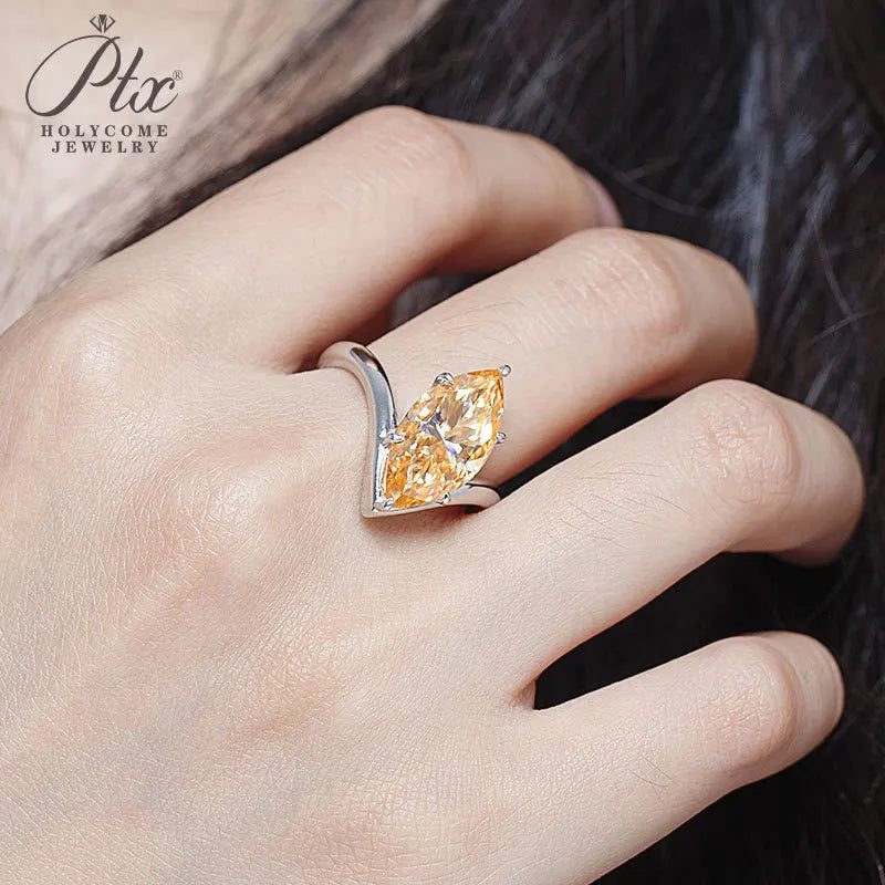 5ct Marquise Moissanite Ring, GRA Certified — view 4, SKU MOI020