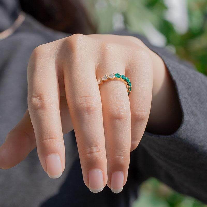 Heart Moissanite Ring — Design 43 — view 5, SKU MOI025