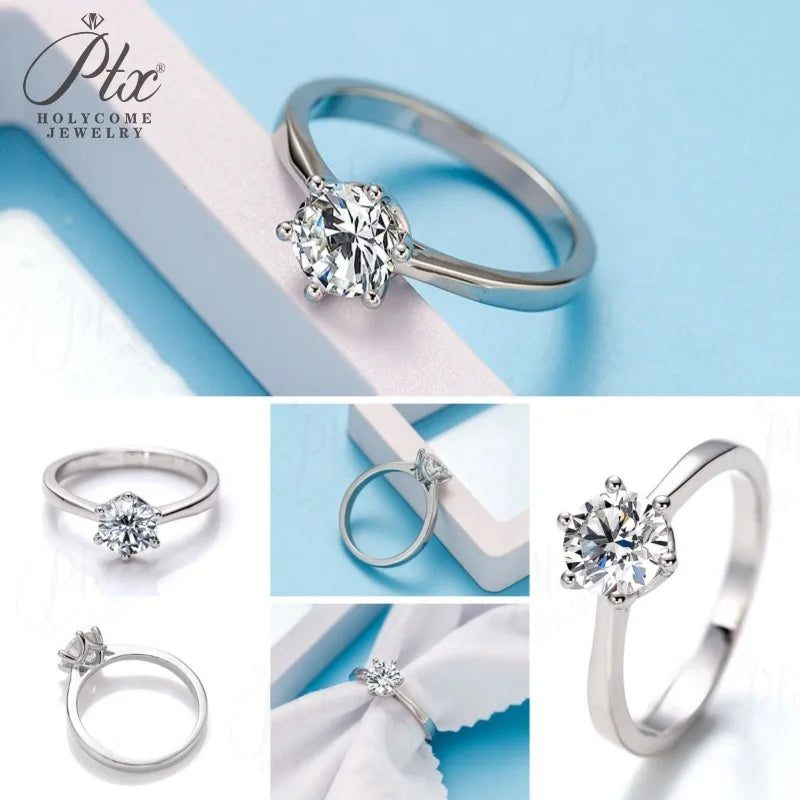 1ct Round Moissanite Ring — view 3, SKU MOI027