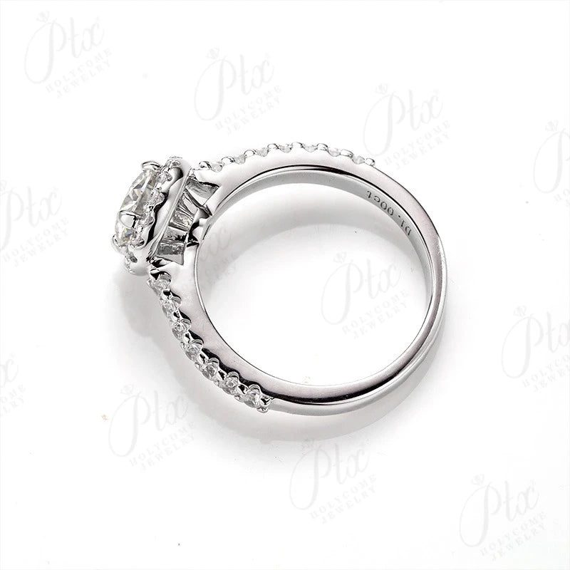 1ct Round Moissanite Ring — Design 46 — view 3, SKU MOI028