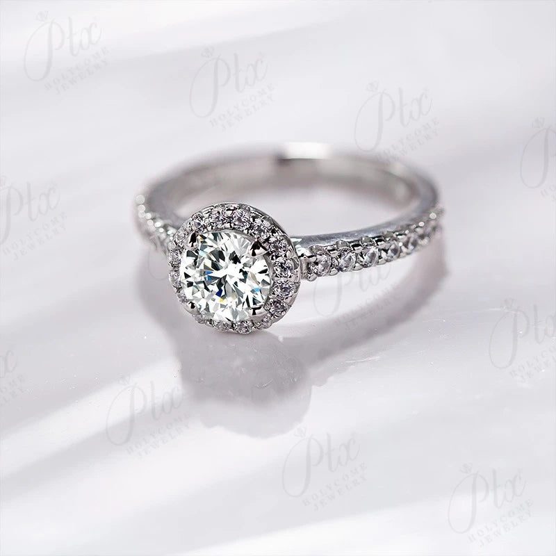 1ct Round Moissanite Ring — Design 46 — view 4, SKU MOI028