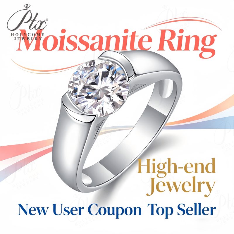 2ct Round Moissanite Ring, GRA Certified — Design 51 — main, SKU MOI033