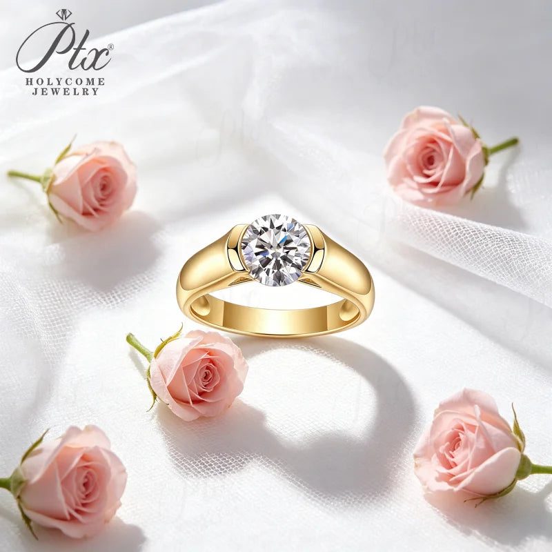 2ct Round Moissanite Ring, GRA Certified — Design 51 — view 2, SKU MOI033