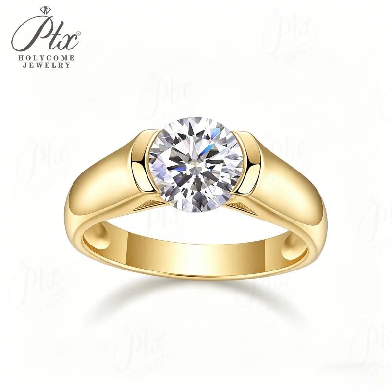 2ct Round Moissanite Ring, GRA Certified — Design 51 — view 3, SKU MOI033
