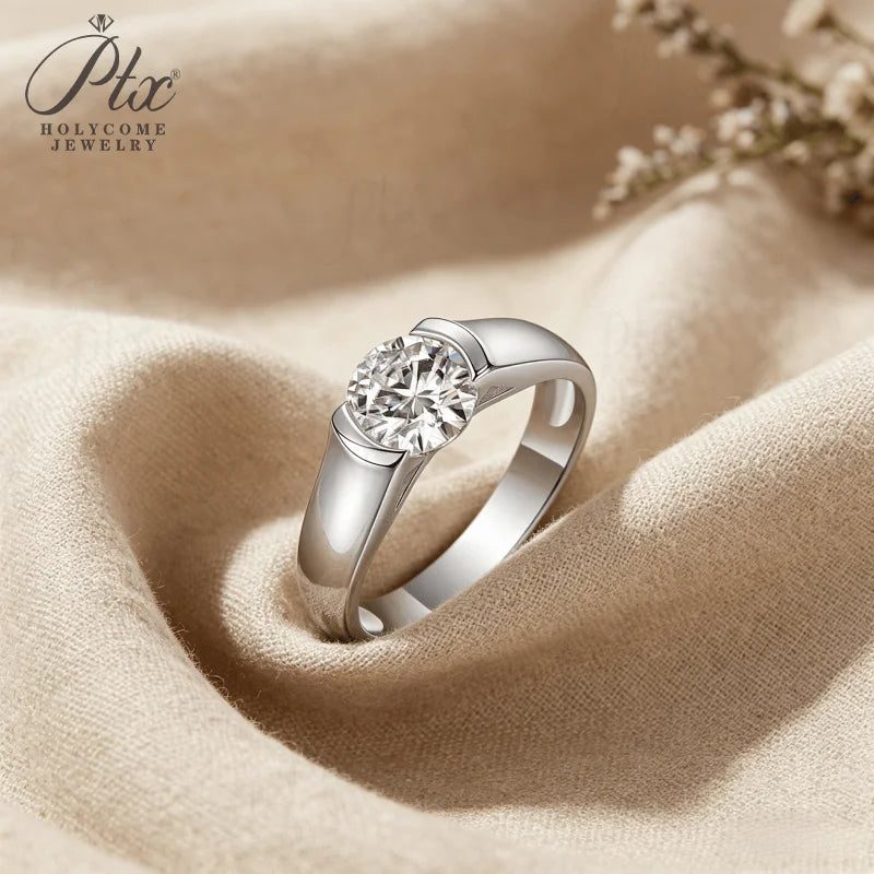 2ct Round Moissanite Ring, GRA Certified — Design 51 — view 4, SKU MOI033