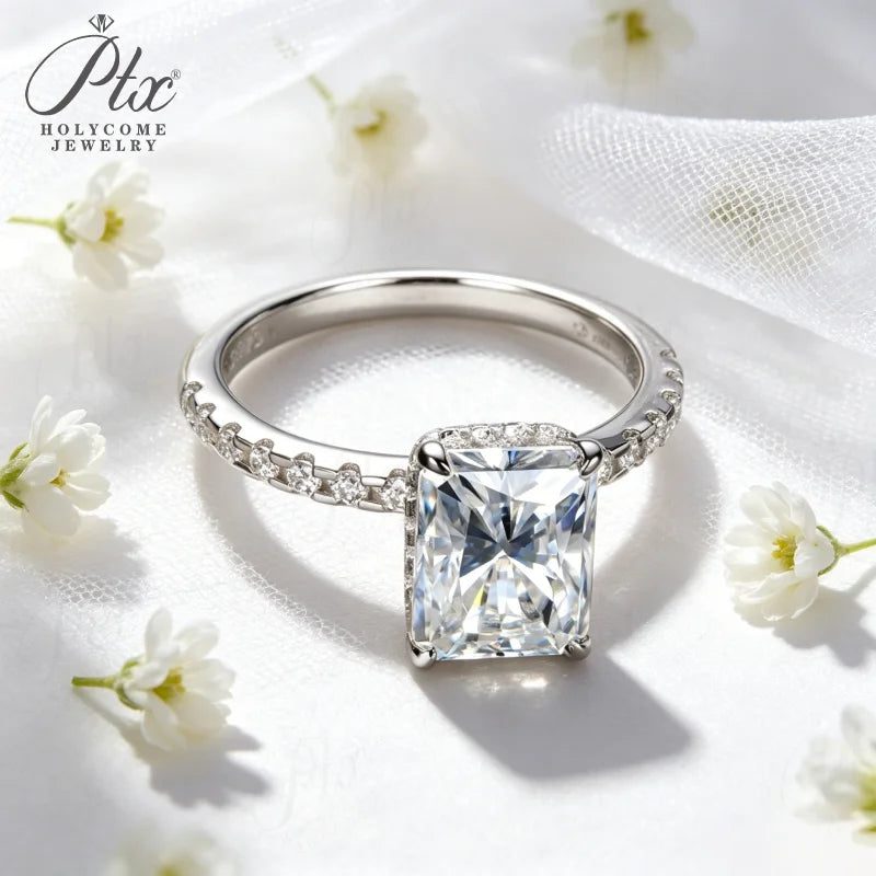3ct Radiant Moissanite Ring, GRA Certified — view 3, SKU MOI034