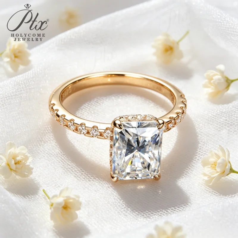 3ct Radiant Moissanite Ring, GRA Certified — view 5, SKU MOI034
