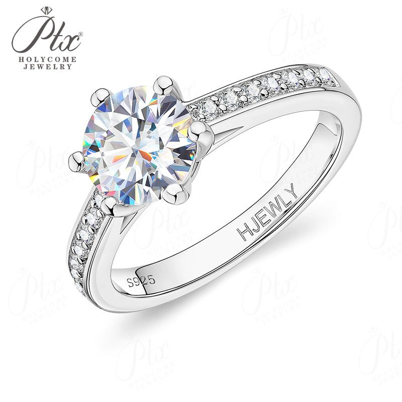 1ct Round Moissanite Ring — Design 54 — view 2, SKU MOI036