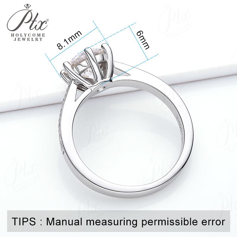 1ct Round Moissanite Ring — Design 54 — view 3, SKU MOI036